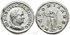 Roman Imperial Coins BALBINUS (238). Denarius. Rome. Obv: IMP C D CAE L BALBINVS AVG. Laureate, draped and curiassed bust right. Rev: VICTORIA AVGG. Victory standing facing, head left, holding wreath 