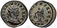 Roman Imperial Coins CARINUS (283-285). Antoninianus. Rome. Obv: IMP CARINVS P F AVG. Radiate, draped and cuirassed bust right. Rev: AEQVITAS AVGG / KAZ. Aequitas standing left, holding scales and cor