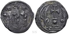 Byzantine Coins HERACLIUS with HERACLIUS CONSTANTINE and Heraclonas (610-641). Miliaresion Constantinople. ‘Ceremonial’ coinage. Obv: Crowned and draped figures of Heraclonas, Heraclius, and Heraclius