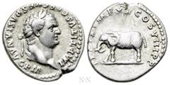Roman Imperial Coins TITUS (79-81). Denarius. Rome. Obv: IMP TITVS CAES VESPASIAN AVG P M. Laureate head right. Rev: TR P IX IMP XV COS VIII P P. Elephant advancing left. RIC² 115. Condition: Very fin