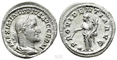 Roman Imperial Coins MAXIMINUS THRAX (235-238). Denarius. Rome. Obv: MAXIMINVS PIVS AVG GERM. Laureate, draped and cuirassed bust right. Rev: PROVIDENTIA AVG. Providentia standing left, holding cornuc