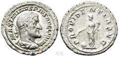 Roman Imperial Coins MAXIMINUS THRAX (235-238). Denarius. Rome. Obv: MAXIMINVS PIVS AVG GERM. Laureate, draped and cuirassed bust right. Rev: PROVIDENTIA AVG. Providentia standing left, holding cornuc