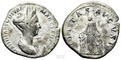 Roman Imperial Coins MATIDIA (Augusta, 112-119). Denarius. Rome. Obv: MATIDIA AVG DIVAE MARCIANAE F. Diademed and draped bust right. Rev: PIETAS AVGVST. Pietas standing facing, head left, placing hand