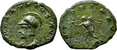 Roman Imperial Coins CLAUDIUS II GOTHICUS (268-270). Antoninianus. Siscia. Obv: IMP CLAVDIVS AVG. Helmeted and cuirassed bust left. Rev: VICTORIA AVG / [I]. Victory walking left, holding wreath and pa