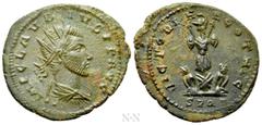 Roman Imperial Coins CLAUDIUS II GOTHICUS (268-270). Antoninianus. Cyzicus. Obv: IMP CLAVDIVS P F AVG. Radiate, draped and cuirassed bust right; two pellets below. Rev: VICTORIAE GOTHIC / S P Q R. Tro