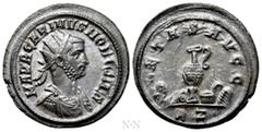Roman Imperial Coins CARINUS (Caesar, 282-283). Antoninianus. Rome. Obv: M AVR CARINVS NOB CAES. Radiate, draped and cuirassed bust right. Rev: PIETAS AVGG / RZ. Emblems of the pontificate: lituus, se