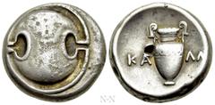 Greek Coins BOEOTIA. Thebes. Stater (Circa 363-338 BC) Kalli-, magistrate. Obv: Boeotian shield. Rev: KA - ΛΛI. Amphora. ex Artemis Collection BCD Boiotia 555; HGC 4, 1334. Condition: Near very fine. 