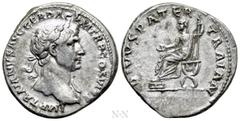 Roman Imperial Coins TRAJAN, with TRAJAN PATER (98-117). Denarius. Rome. Obv: IMP TRAIANVS AVG GER DAC P M TR P COS VI P P. Laureate bust of Trajan right, with slight drapery. Rev: DIVVS PATER TRAIAN.