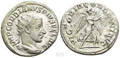 Roman Imperial Coins GORDIAN III (238-244). Antoninianus. Antioch. Obv: IMP GORDIANVS PIVS FEL AVG. Radiate and cuirassed bust right. Rev: VICTORIA GORDIANI AVG. Victory advancing right, holding wreat