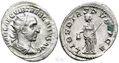 Roman Imperial Coins TREBONIANUS GALLUS (252-253). Antoninianus. Rome. Obv: IMP CAE C VIB TREB GALLVS AVG. Radiate, draped and cuirassed bust right. Rev: LIBERTAS PVBLICA. Libertas standing left, hold