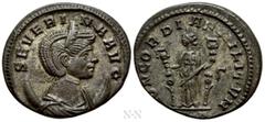 Roman Imperial Coins SEVERINA (Augusta, 270-275). Antoninianus. Rome. Obv: SEVERINA AVG. Draped bust right, wearing stephane and set upon crescent. Rev: CONCORDIAE MILITVM / ϛ / XXIR. Concordia standi