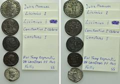 Group Lots 5 Coins of Constantius I Chlorus, Julia Maesa etc. Obv: . Rev: . . Condition: See picture. Weight: g. Diameter: mm.