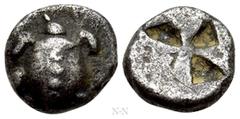 Greek Coins ATTICA. Aegina. Obol (Circa 480-457 BC). Obv: Sea turtle. Rev: Square incuse with skew pattern. Meadows Group IIIa; HGC 6, 450. Condition: Good very fine. Weight: 0.87 g. Diameter: 8 mm.