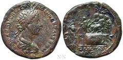 Roman Imperial Coins COMMODUS (Caesar, 166-177). Sestertius. Rome. Obv: IMP CAES L AVREL COMMODVS GERM SARM. Laureate, draped and cuirassed bust right. Rev: TR P COS II / LIBERALITAS AVG / S - C. Marc