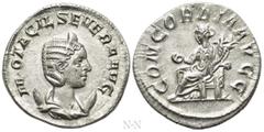 Roman Imperial Coins OTACILIA SEVERA (Augusta, 244-249). Antoninianus. Rome. Obv: M OTACIL SEVERA AVG. Draped bust right, wearing stephane and set upon crescent. Rev: CONCORDIA AVGG. Concordia seated 