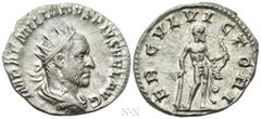 Roman Imperial Coins AEMILIAN (253). Antoninianus. Rome. Obv: IMP AEMILIANVS PIVS FEL AVG. Radiate, draped and cuirassed bust right. Rev: HERCVL VICTORI. Hercules standing right, holding bow, club and