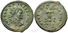 Roman Imperial Coins CLAUDIUS II GOTHICUS (268-270). Antoninianus. Cyzicus. Obv: IMP CLAVDIVS P F AVG. Radiate, draped and cuirassed bust right; two(?) pellets below. Rev: VICTORIAE GOTHIC. Trophy of 