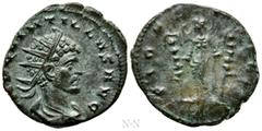 Roman Imperial Coins QUINTILLUS (270). Antoninianus. Mediolanum. Obv: IMP QVINTILLVS AVG. Radiate, draped and cuirassed bust right. Rev: FIDES MILIT / [...]. Fides standing facing, head left, holding 