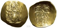 Medieval Coins CRUSADERS. Baldwin II of Courtenay ? (1240-1261). GOLD Hyperpyron. Copying the hyperpyra of John III Ducas (Magnesia). Obv: IC - XC. Christ Pantokrator seated facing on throne; trefoil 