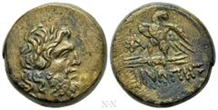 Greek Coins PAPHLAGONIA. Sinope. Ae (Circa 95-90 or 80-70 BC). Struck under Mithradates VI Eupator. Obv: Laureate head of Zeus right. Rev: ΣΙΝΩΠΗΣ. Eagle, with head right and wings spread, standing le