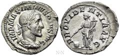 Roman Imperial Coins MAXIMINUS THRAX (235-238). Denarius. Rome. Obv: IMP MAXIMINVS PIVS AVG. Laureate, draped and cuirassed bust right. Rev: PROVIDENTIA AVG. Providentia standing left, holding cornuco