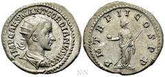 Roman Imperial Coins GORDIAN III (238-244). Antoninianus. Antioch. Obv: IMP CAES M ANT GORDIANVS AVG. Radiate, draped and cuirassed bust right. Rev: P M TR P II COS P P. Providentia standing left, hol
