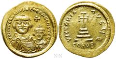 Byzantine Coins HERACLIUS with HERACLIUS CONSTANTINE (610-641). GOLD Solidus. Constantinople. Obv: δδ NN ҺЄRACLIЧS ЄT ҺЄRA CONST P P AV. Facing busts of Heraclius and Heraclius Constantine, each weari