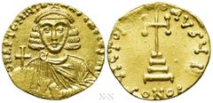 Byzantine Coins ANASTASIUS II ARTEMIUS (713-715). GOLD Solidus. Constantinople. Obv: D N ARTЄMIЧS ANASTASIЧS MЧL. Crowned and draped facing bust, holding globus cruciger and akakia. Rev: VICTORIA AVςЧ