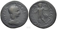Roman Provincial Coins PISIDIA. Sagalassus. Julia Maesa (Augusta, 218-224/5). Ae. Obv: ΙΟΥΛΙΑ ΜΑΙϹΑ ϹЄΒ. Diademed and draped bust right. Rev: ϹΑΓΑΛΑϹϹЄΩΝ. Hermes standing facing, head right, wearing m
