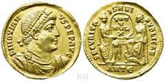 Roman Imperial Coins JOVIAN (363-364). GOLD Solidus. Antioch. Obv: D N IOVIANVS PEP AVG. Pearl-diademed, draped and cuirassed bust right. Rev: SECVRITAS REI PVBLICAE / ANTЄ. Roma and Constantinopolis,