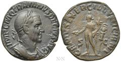 Roman Imperial Coins TRAJANUS DECIUS (249-251). Sestertius. Rome. Obv: IMP C M Q TRAIANVS DECIVS AVG. Laureate and cuirassed bust right. Rev: GENIVS EXERC ILLVRICIANI / S - C. Genius standing left, ho