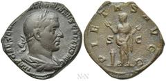 Roman Imperial Coins TREBONIANUS GALLUS (252-253). Sestertius. Rome. Obv: IMP CAES C VIBIVS TREBONIANVS GALLVS AVG. Laureate, draped and cuirassed bust right. Rev: PIETAS AVGG / S - C. Pietas standing
