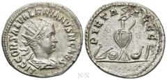 Roman Imperial Coins SALONINUS (Caesar, 258-260). Antoninianus. Rome. Obv: LIC COR SAL VALERIANVS N CAES. Radiate and draped bust right. Rev: PIETAS AVGG. Lituus, knife, patera, ewer, simpulum, and as