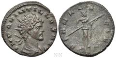 Roman Imperial Coins QUINTILLUS (270). Antoninianus. Mediolanum. Obv: IMP QVINTILLVS AVG. Radiate, draped and cuirassed bust right. Rev: DIANA LVCIF / P. Diana standing right, holding long torch in bo