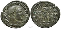 Roman Imperial Coins MAXIMINUS II DAIA (310-313). Follis. Nicomedia. Obv: IMP C GAL VAL MAXIMINVS P F AVG. Laureate head right. Rev: GENIO AVGVSTI / B / SMN. Genius standing left, holding patera and c