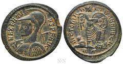 Roman Imperial Coins MAXENTIUS (307-312). Half Follis. Rome. Obv: MAXENTIVS P F AVG. Laureate, helmeted and cuirassed bust left, holding spear and shield. Rev: VICTORIA AETERNA AVG N / RT. Victory sta