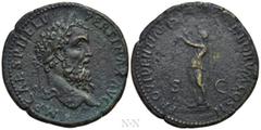 Roman Imperial Coins PERTINAX (193). 'Paduan' Sestertius by Giovanni da Cavino, 1500-1570. Obv: IMP CAES P HELV PERTINAX AVG. Laureate head right. Rev: PROVIDENTIAE DEORVM COS II / S - C. Providentia 
