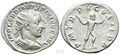 Roman Imperial Coins GORDIAN III (238-244). Antoninianus. Antioch. Obv: IMP GORDIANVS PIVS FEL AVG. Radiate and cuirassed bust right. Rev: P M TR P V COS II P P. Herakles advancing right, holding bow 
