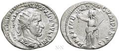 Roman Imperial Coins PHILIP I 'THE ARAB' (244-249). Antoninianus. Antioch. Obv: IMP C M IVL PHILIPPVS P F AVG P M. Radiate, draped and cuirassed bust right. Rev: PAX FVNDATA CVM PERSIS. Pax standing l