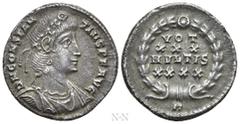 Roman Imperial Coins CONSTANTIUS II (337-361). Siliqua. Rome. Obv: D N CONSTANTIVS P F AVG. Laurel and rosette-diademed, draped and cuirassed bust right. Rev: VOT / XXX / MVLTIS / XXXX / R. Legend in 