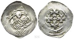 Medieval Coins AUSTRIA. Kärnten. Bernhard von Kärnten (1202-1256). Pfennig. St. Veit. Obv: Soldier seated facing cross-legged, holding sword. Rev: Cruciform cross fourchées. CNA I Cb13. Condition: Ext