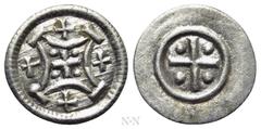 Medieval Coins HUNGARY. Bela III Denar (1172-1196). Denar. Obv: Cross with pellet in each quarter within incurved cross of four arcs; small cross in each angle. Rev: Cross; pellets in angles. Huszar 1
