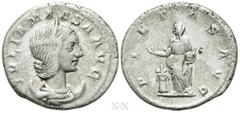 Roman Imperial Coins JULIA MAESA (Augusta, 218-224/5). Antoninianus. Rome. Obv: IVLIA MAESA AVG. Draped bust right, wearing stephane and set upon crescent. Rev: PIETAS AVG. Pietas standing left, holdi