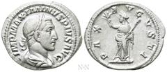 Roman Imperial Coins MAXIMINUS THRAX (235-238). Denarius. Rome. Obv: IMP MAXIMINVS PIVS AVG. Laureate, draped and cuirassed bust right. Rev: PAX AVGVSTI. Pax standing left, holding branch and sceptre.