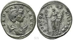 Roman Imperial Coins SEVERINA (Augusta, 270-275). Antoninianus. Ticinum. Obv: SEVERINA AVG. Diademed and draped bust right, set on crescent. Rev: CONCORDIAE MILITVM / TXXT. Fides standing facing, head