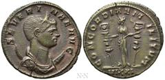 Roman Imperial Coins SEVERINA (Augusta, 270-275). Antoninianus. Siscia. Obv: SEVERINAE AVG. Diademed and draped bust right, set on crescent. Rev: CONCORDIAE MILITVM / VIXXI. Fides standing facing, hea