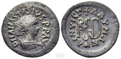 Migration Period GEPIDS. In the name of Anastasius I (491-518). Quarter Siliqua. Sirmium. Obv: D N ANASTASIVS P P AVG. Diademed and cuirassed bust right. Rev: INVICTA RVMANA. Monogram of Theoderic; cr