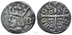 Medieval Coins SPAIN. Ferdinand II (1479-1516). 1/4 Groat. Barcelona. Obv: Crowned bust left; B to right. Rev: BARCKNONA. Long cross; annulet in first and fourth angle; three pellets in second and thi