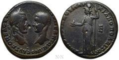 Roman Provincial Coins MOESIA INFERIOR. Marcianopolis. Macrinus, with Diadumenian (217-218). Ae Pentassarion. Pontianus, legatus consularis. Obv: AVT K OΠEΛ CEV MAKPEINOC K M OΠEΛ ANTΩNEINOC. Confront
