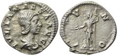Roman Imperial Coins JULIA MAESA (Augusta, 218-224/5). Denarius. Rome. Obv: IVLIA MAESA AVG. Draped bust right. Rev: IVNO. Juno standing left, holding patera and sceptre. RIC 254 (Elagabalus). Conditi